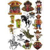 Kovboy Sticker Set 3 18 Parça Telefon, Tablet, Defter, Laptop Sticker