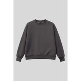 Koyu Gri Basic O Yaka Oversize Kadın Sweatshirt - 97053 - L