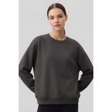 Koyu Gri Basic O Yaka Oversize Kadın Sweatshirt - 97053