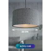 Koyu Gri Kumaş Başlıklı Sarkıt Avize 35 Cm