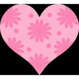 Koyu Pembe Çiçekli Kalp Duvar Stickerı