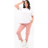 Koza Butik Kadın Büyük Beden Sırt Detaylı Eşofman Takımı 3804-23 Pembe 6XL