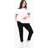 Koza Butik Kadın Büyük Beden Sırt Detaylı Eşofman Takımı 3804-23 Siyah 5XL