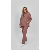 Koza Butik Kadın Büyük Beden Uzun Kollu Kapüşonlu Kanguru Cepli Eşofman Takımı 8211-26