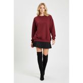 KOZİA OUTDOORS Baskısız Basic Oversize Bisiklet Yaka Şardonlu Unisex Rahat Kalıp Sweatshirt