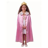 Kraliçe Pelerini Ve Tacı Çocuk Pembe