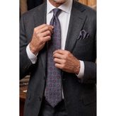 Kravatkolik Füme - Bordo Motif Desen Mendilli Klasik Kravat KK12677