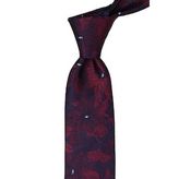 Kravatkolik KK9615 Bordo Lacivert Çiçek Desen Mendilli Klasik Kravat