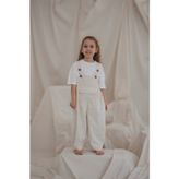 Krem Childhood Velvet Çocuk Salopet Tulum