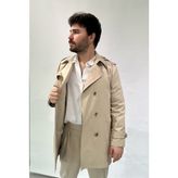 Krem Erkek Trençkot - 42