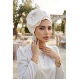 Krem Fransız Hazır Abiye Şapka Bone