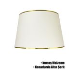 Krem Gold Şeritli Lambader Şapkası Krem
