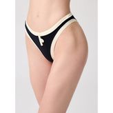 Krem-Siyah Brezilya Modeli Bikini Altı Vintage Bottom