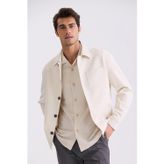 Krem Slim Fit Bebe Yaka Mevsimlik Mont