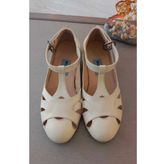 Krem, Strapora, Swing, Lindy Hop, Dans Ve Spor Ayakkabısı, Kapalı Burun, 1.5 Cm Topuk, Düz Taban