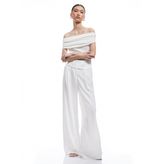 Krep Kumaş Drape Detaylı Straplez Bluz