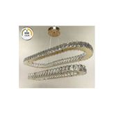 Kristal Taşlı Elips 3 Renk Gold Modern Led Avize