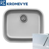Krom Evye Undermount EC-102 Desenli Paslanmaz Çelik Mutfak Evyesi