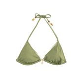 Kroşe Detaylı Boncuklu Üçgen Bikini Üstü