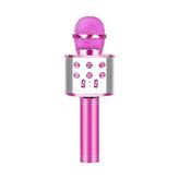 Kryon WS-858 Bluetooth Karaoke Mikrofon – Kablosuz Hoparlör, Yankı Efektli, Gürültü Önleyici, 1800MAH Şarjlı, Ios & Android Uyumlu (Pembe)