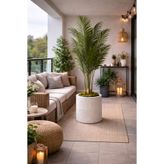 ks kastasaksı 33x37 cm beton görünümlü dekoratif bohem tarzı modern polyester saksı