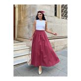 KÜÇÜĞÜM BUTİK Bordo Poplin Kloş Etek