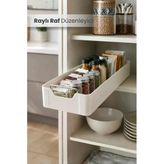 Küçük Boy Çok Amaçlı Raylı Dolap İçi Çekmece Organizer Sürgülü Mutfak Banyo Kiler Düzenleyici Organizer 1 Adet