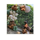 Küf Yeşili-Ten-Çikolata Kahve Renk Balon Zinciri 50 Adet+5 mt balon zinciri