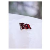 Kuker Madeni Eşya Dalgalı Türk Bayrağı Rozet