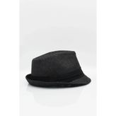 Külah Kadın Hasır Fedora Şapka, Siyah