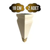 Kule Desenli Krem Plastik Ayak Mobilya Masa Ve Dolap Ayağı(18Cm - 23Cm)(Krem - Altın) Krem 18Cm 18Cm - 2 Adet