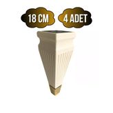 Kule Desenli Krem Plastik Ayak Mobilya Masa Ve Dolap Ayağı(18Cm - 23Cm)(Krem - Altın) Krem 18Cm 18Cm - 4 Adet