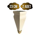 Kule Desenli Krem Plastik Ayak Mobilya Masa Ve Dolap Ayağı(18Cm - 23Cm)(Krem - Altın) Krem 23Cm 23Cm - 2 Adet