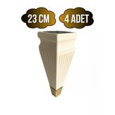 Kule Desenli Krem Plastik Ayak Mobilya Masa Ve Dolap Ayağı(18Cm - 23Cm)(Krem - Altın) Krem 23Cm 23Cm - 4 Adet