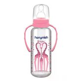 Kulplu Cam Biberon 240 Ml Pembe Renk