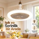 Kumandalı E27 Led Avize Ve Tavan Vantilatörü