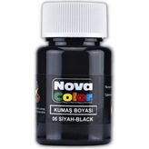 Kumaş Boyası Tişört Çanta Tekstil Boyası 30 ml 1 Adet Nova Color Kumaş Boyası 1 Adet - Siyah