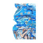 Kumaş Parça %85 Rayon %15 Elastan Saks Mavisi Üzeri Desenli Jarse Kumaş Elbiselik & Bluzluk En: 120cm