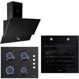 KUMTEL Home Siyah Cam Ankastre Set