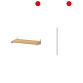 KUNGSFORS asma raylı duvar rafı, paslanmaz çelik-bambu paslanmaz çelik-bambu 60 cm
