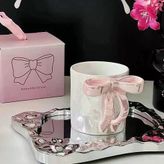 Kurdele Kupa (Pembe) - Hediye Seramik Kupa