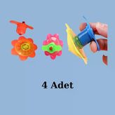 Kurmalı Topaç Çiçek Model (4 Adet)