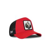 Kurt Logolu Siyah-Kırmızı Trucker Şapka