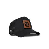 Kurt Logolu Siyah Trucker Şapka