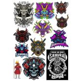 Kuru Kafa Samurai Sticker Set 12 Parça Telefon, Tablet, Defter, Laptop Sticker