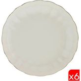 Kütahya Porselen Bone Luz Altın File Çukur Tabak 20CM 6 Lı - 20 cm