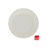 Kütahya Porselen Bone Luz Altın File Çukur Tabak 20Cm 6 Lı