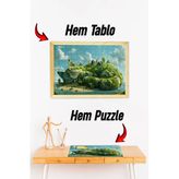 Kututr Ahşap Çerçeveli Puzzle - Tablo Hthp - 007