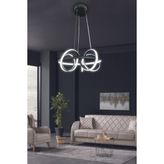 Kuzey Kıvrım Modern Sarkıt LED Avize - 3 - Siyah