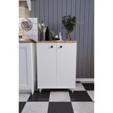 Kzy Mobilya Çok Amaçlı Dolap Beyaz Ahşap 84 cm Yükseklik 60 cm Genişlik 34 cm Derinlik - Beyaz - Ahşap